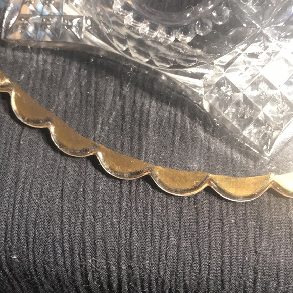 🛑🛑Vintage Cut Glass Domed Butter Dish/Cheese Ball Dish Gold Accents Crystal - Picture 6 of 7